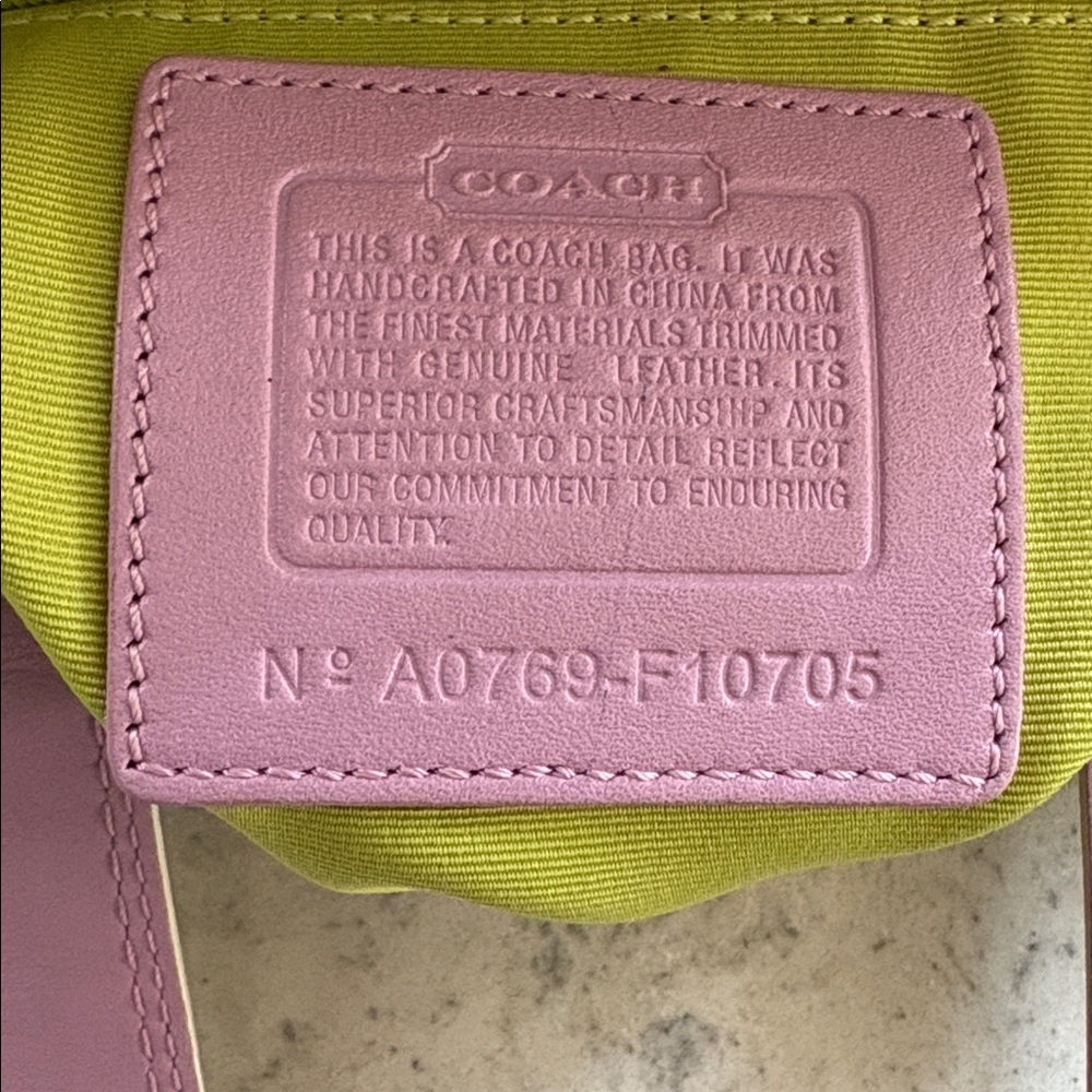 Coach Y2K 2007 Hampton Multi-Color Stripe Medium Canvas/ Leather Tote F10705 - Picture 14 of 15